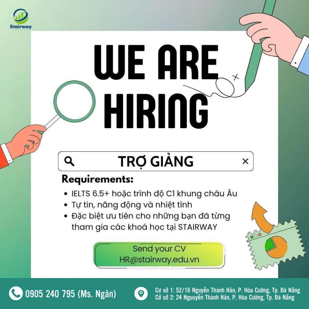  STAIRWAY TUYỂN DỤNG TRỢ GIẢNG TIẾNG ANH