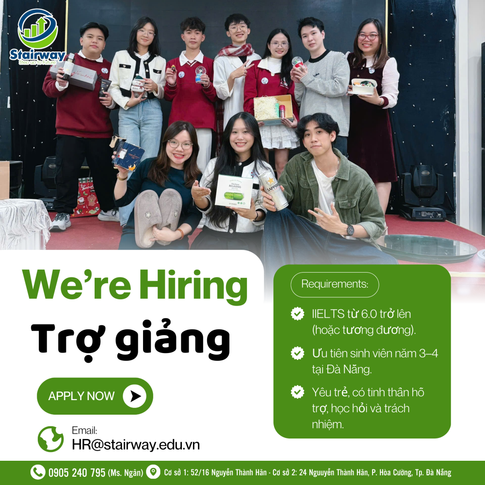 STAIRWAY TUYỂN DỤNG TRỢ GIẢNG TIẾNG ANH