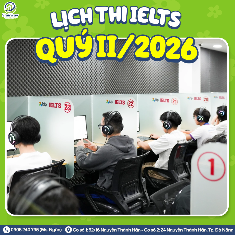 UPDATE LỊCH THI IELTS QUÝ II/2026 TẠI IDP ĐÀ NẴNG