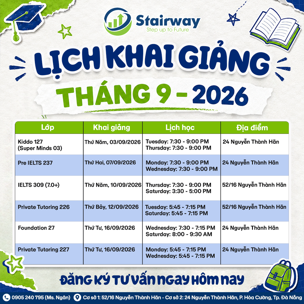 LỊCH KHAI GIẢNG THÁNG 09/2026